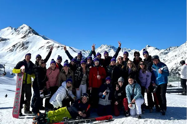 Skiing group trip