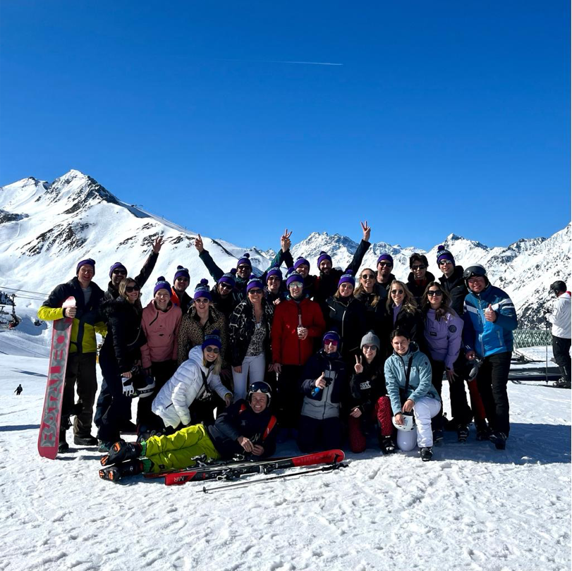 Skiing group trip